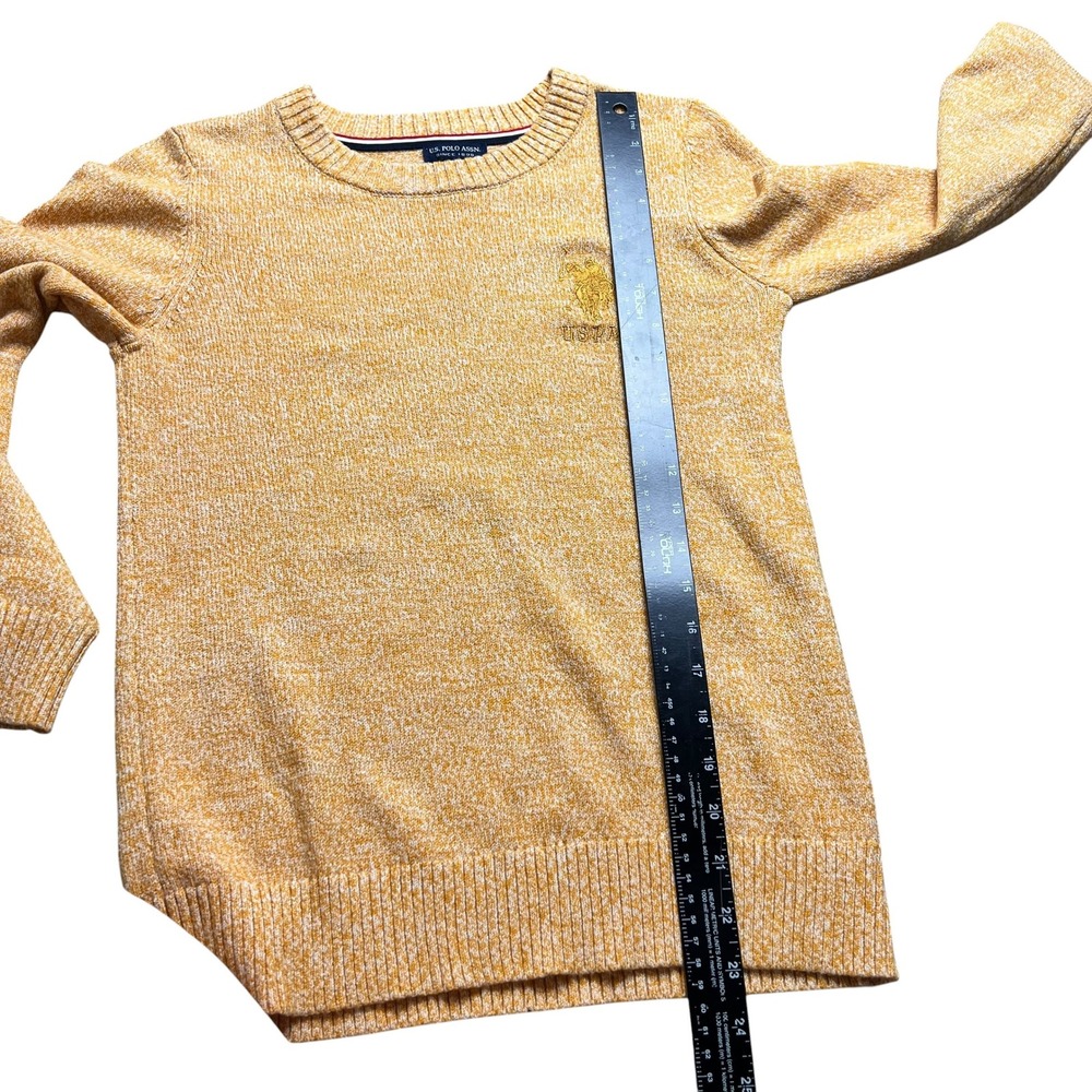 US Polo Assn Womens XS Orange Marled Crewneck Sweater Long Sleeve Pullover Logo - Picture 6 of 11